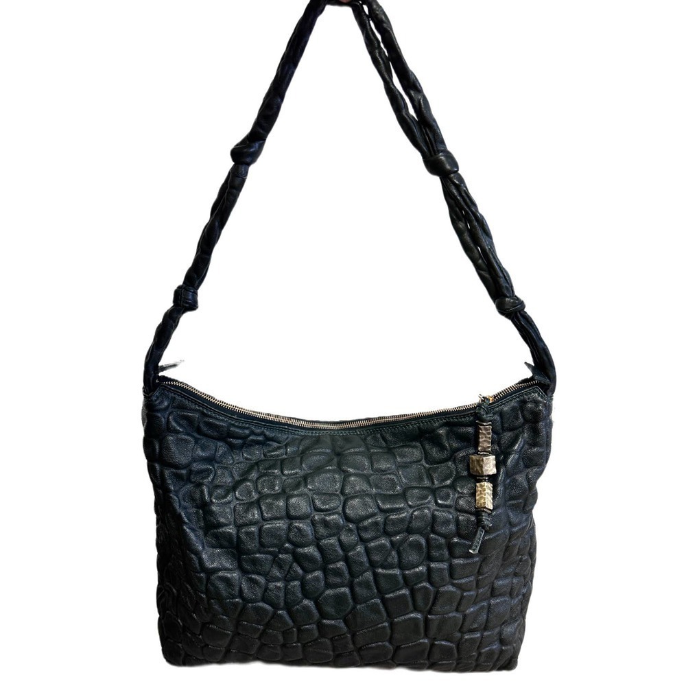 Fendi Leather Shoulder Bag RARE  Croc Textured Puffed Napa Leather NWT 1990 vtg